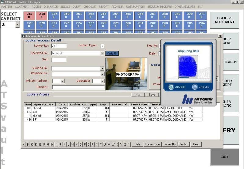 Biometric fingerprint matching for locker access control
